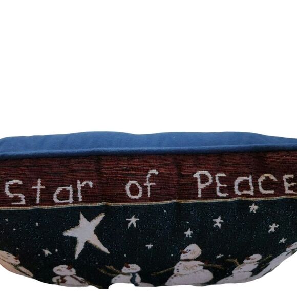 Vintage 90s Riverdale Christmas Holiday Snowman Throw Pillow - Picture 3 of 5